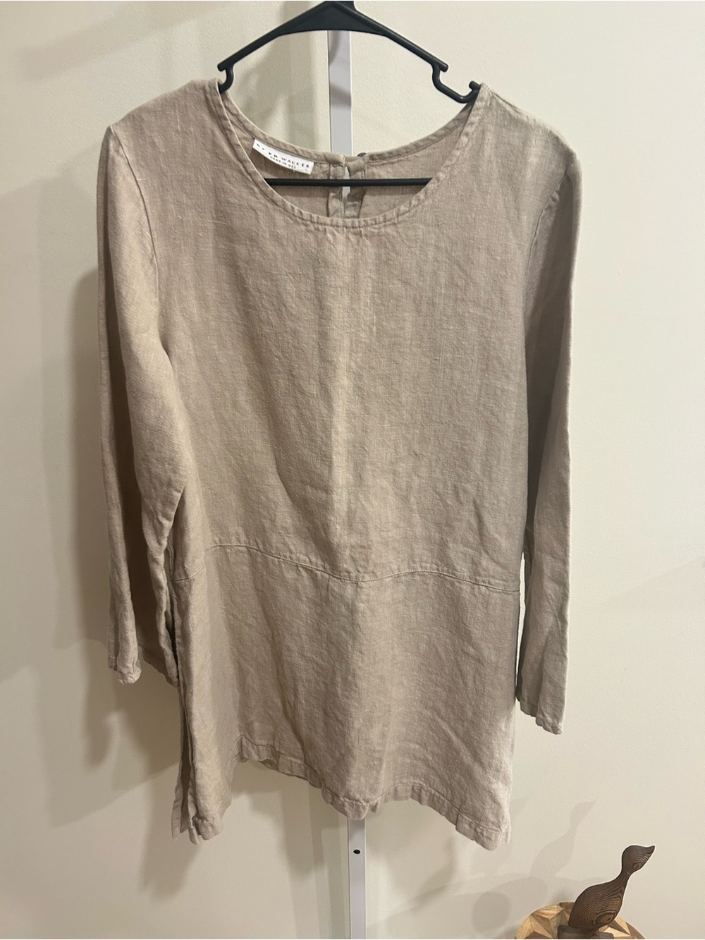bryn Walker Linen Scoop-Neck Tunic Top - Light Beige